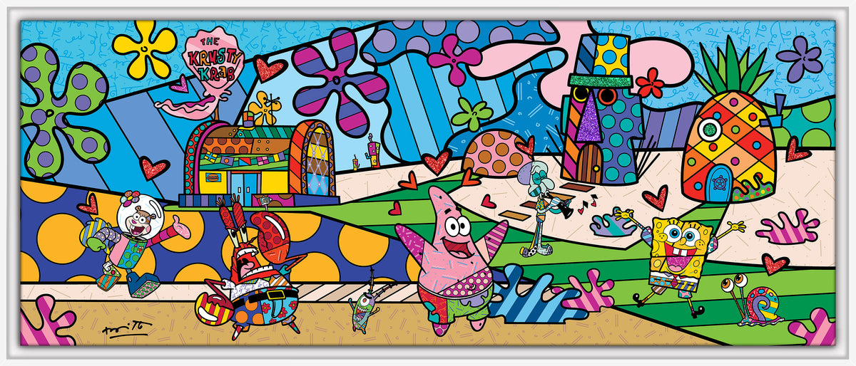 Romero Britto my ocean spongebob by britto  contemporary pop art piece