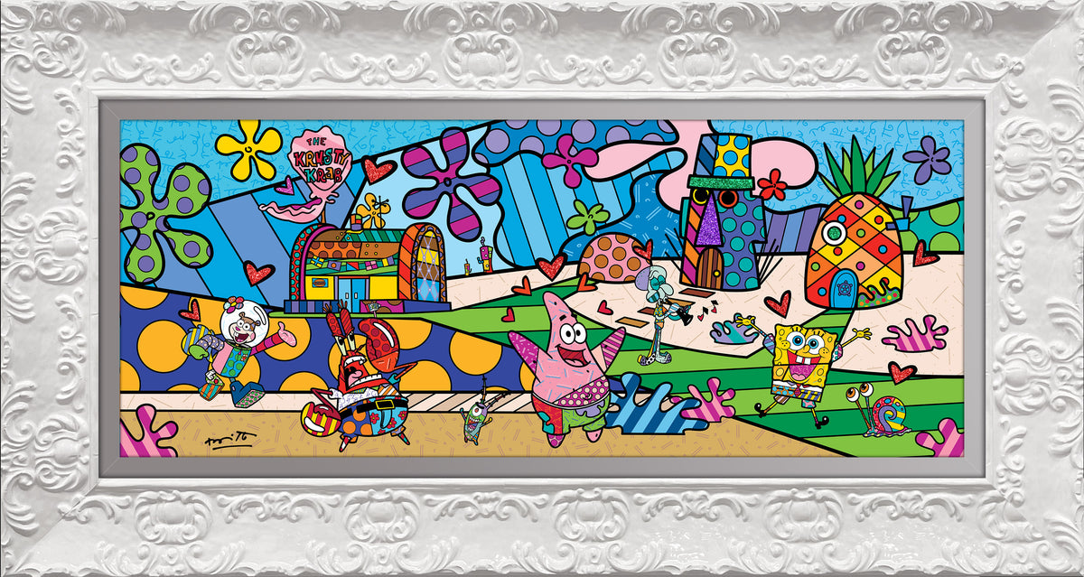 modern pop art my ocean spongebob by britto  vibrant home decor