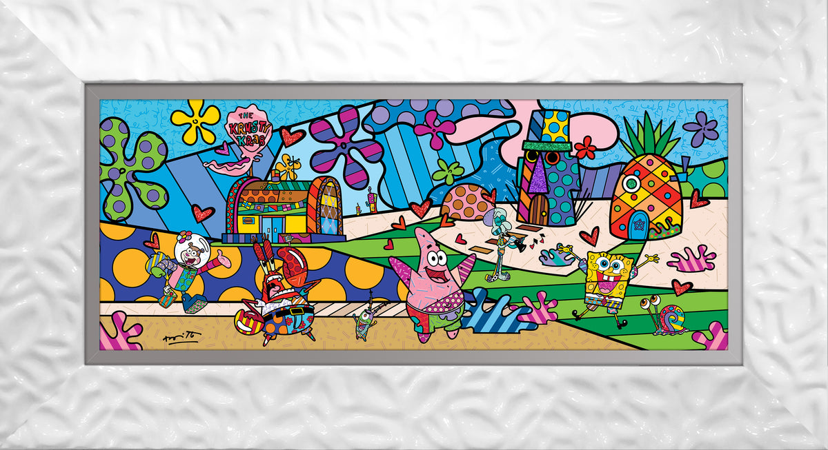 Romero Britto my ocean spongebob by britto  contemporary pop art piece