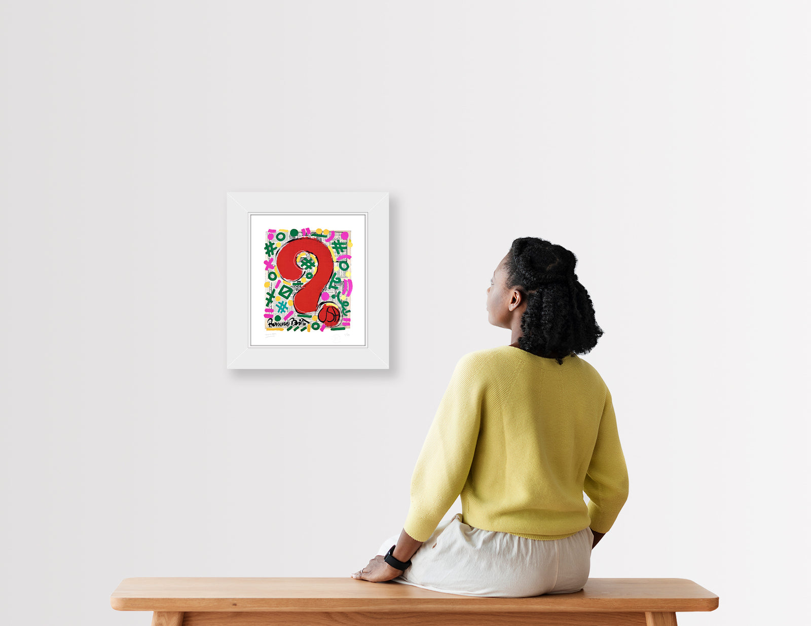 modern pop art why limited edition print  vibrant home decor