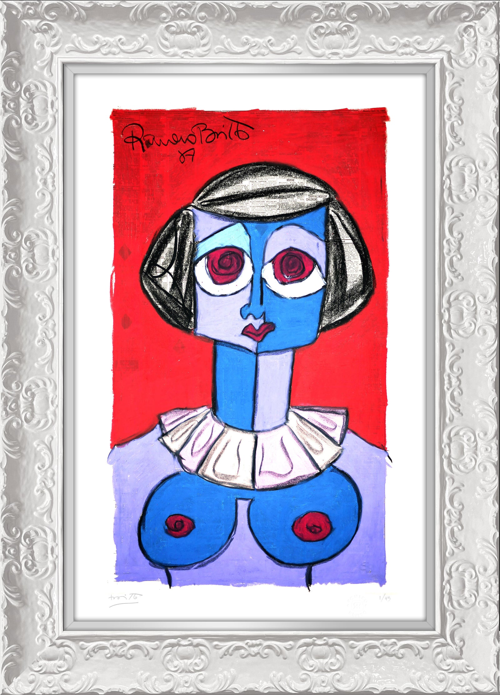 Romero Britto moulin rouge limited edition print  contemporary pop art piece