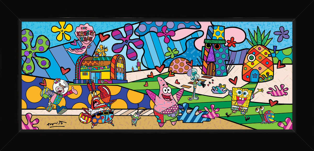 Romero Britto bikini bottom sponebob by britto  contemporary pop art piece