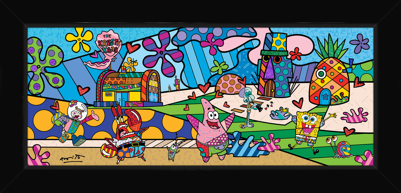 Romero Britto bikini bottom sponebob by britto  contemporary pop art piece