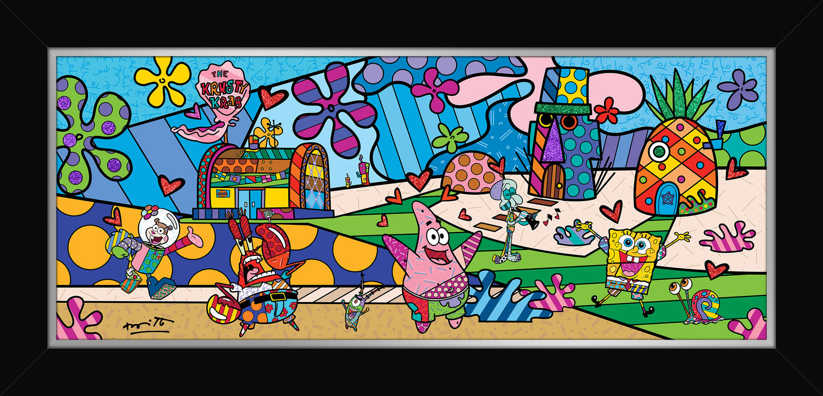 Romero Britto bikini bottom sponebob by britto  colorful pop art design
