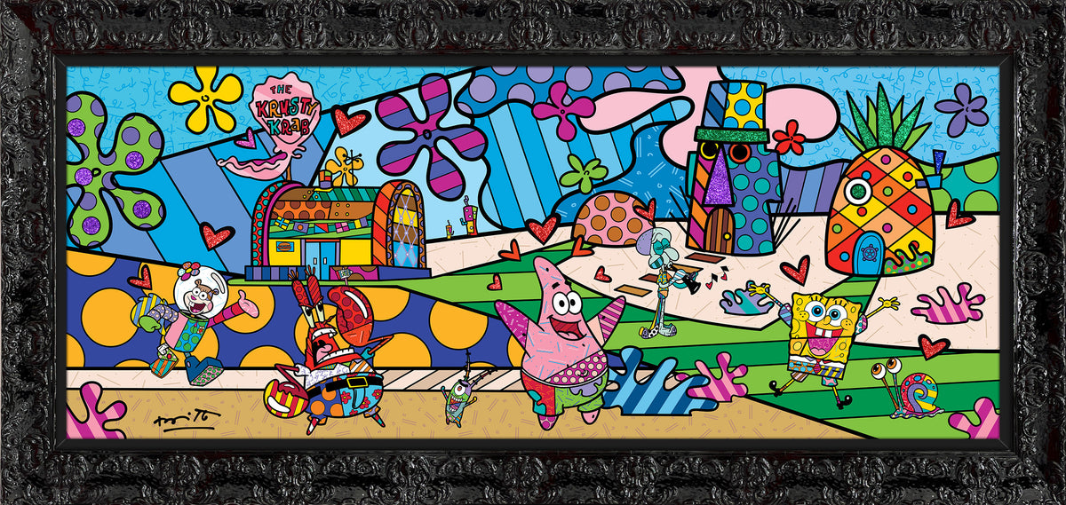 bikini bottom sponebob by britto  colorful decorative collectible gift idea