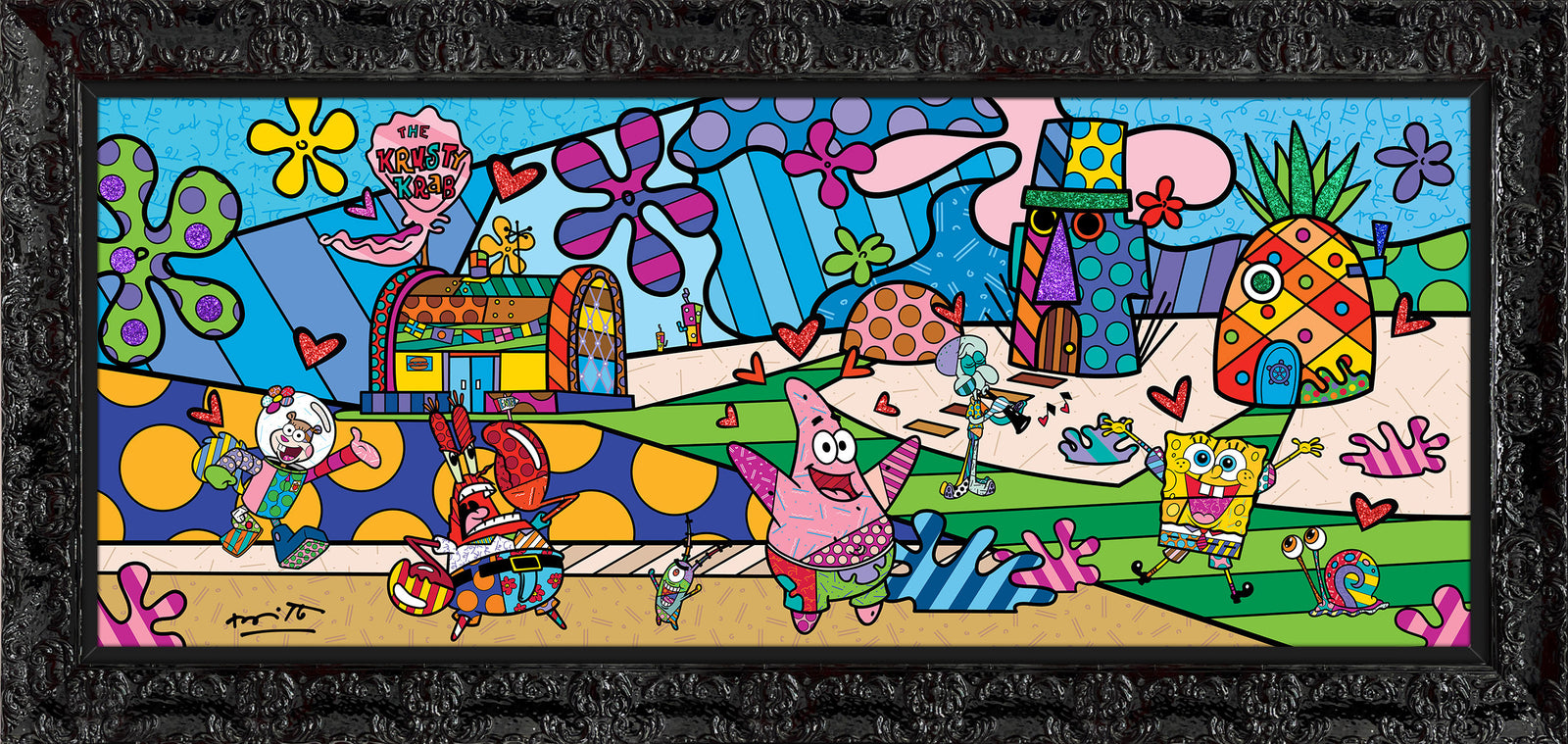 bikini bottom sponebob by britto  colorful decorative collectible gift idea