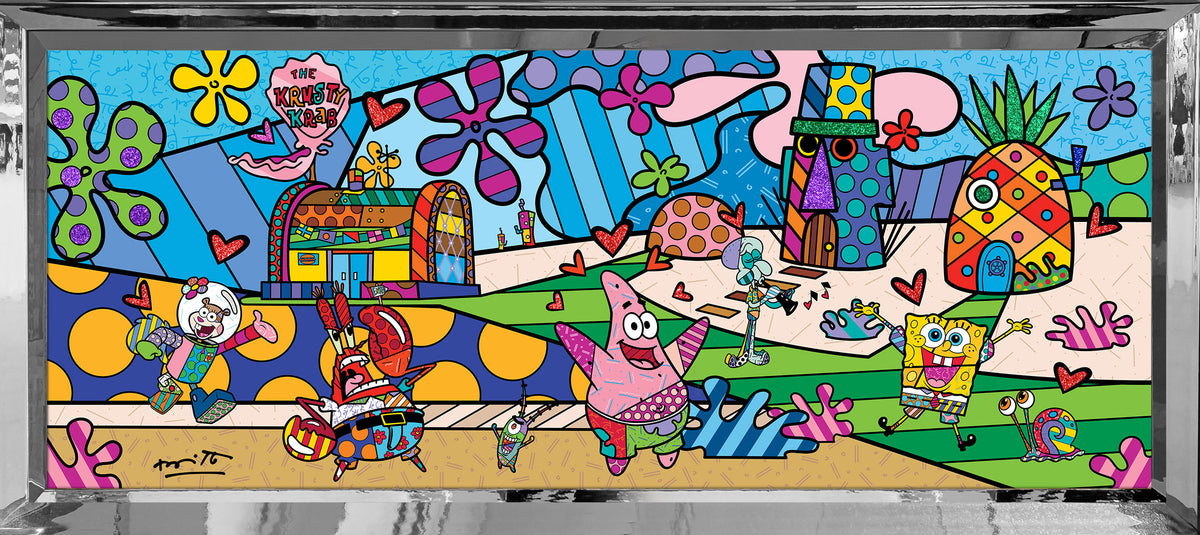 Romero Britto bikini bottom sponebob by britto  colorful pop art design