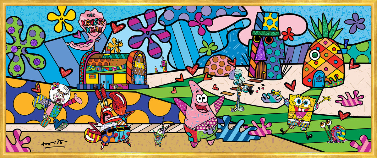 bikini bottom sponebob by britto  colorful decorative collectible gift idea