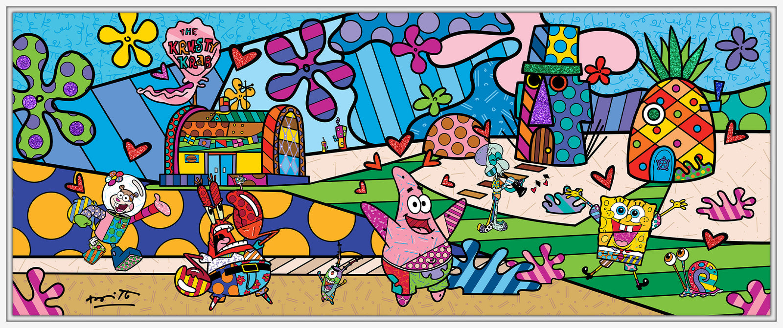 Romero Britto bikini bottom sponebob by britto  contemporary pop art piece