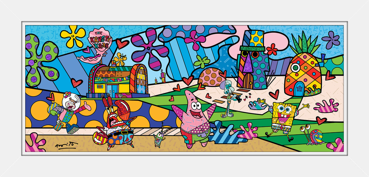 bikini bottom sponebob by britto  colorful decorative collectible gift idea