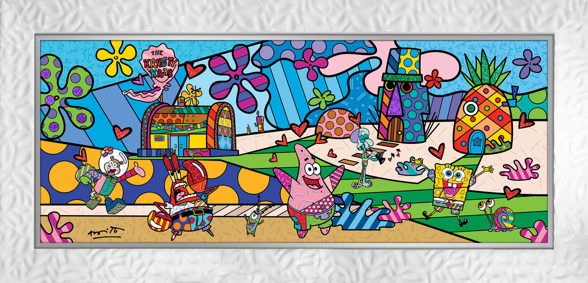 Romero Britto bikini bottom sponebob by britto  contemporary pop art piece