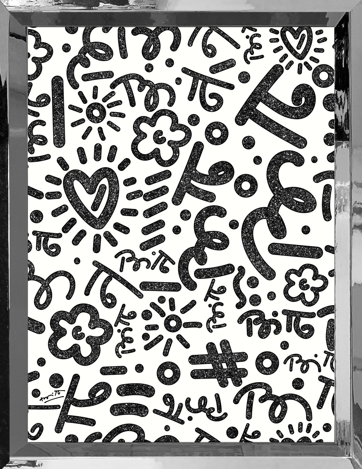 Romero Britto black graffiti limited edition print  colorful pop art design