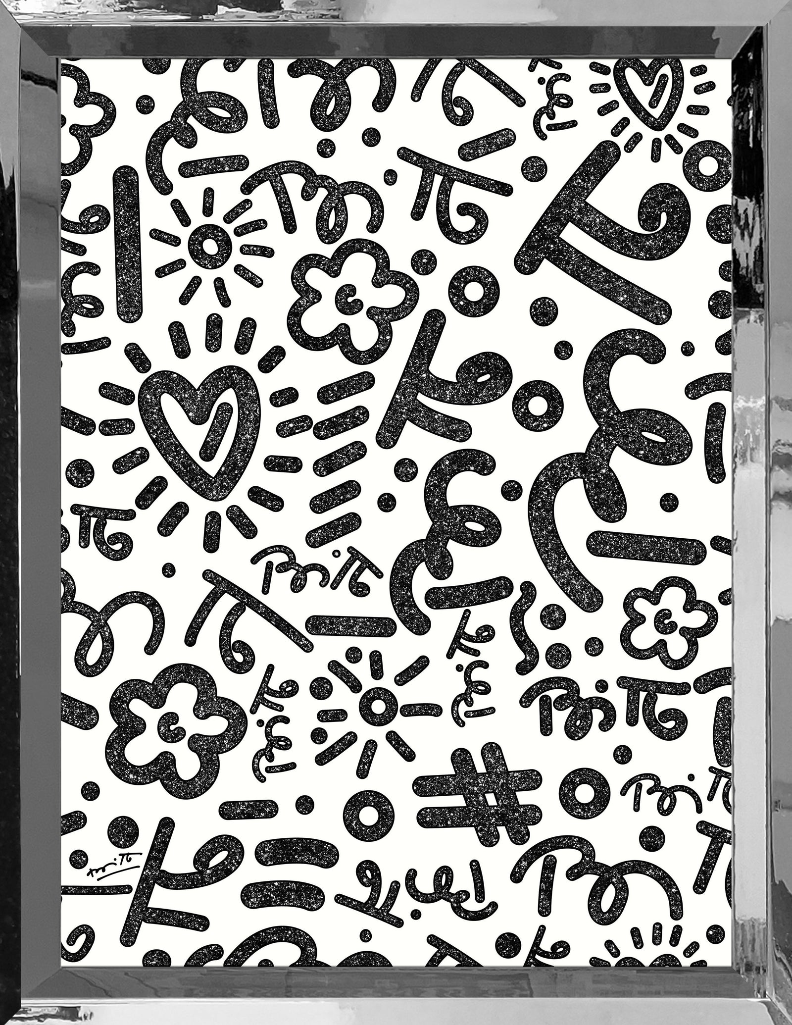 Romero Britto black graffiti limited edition print  colorful pop art design