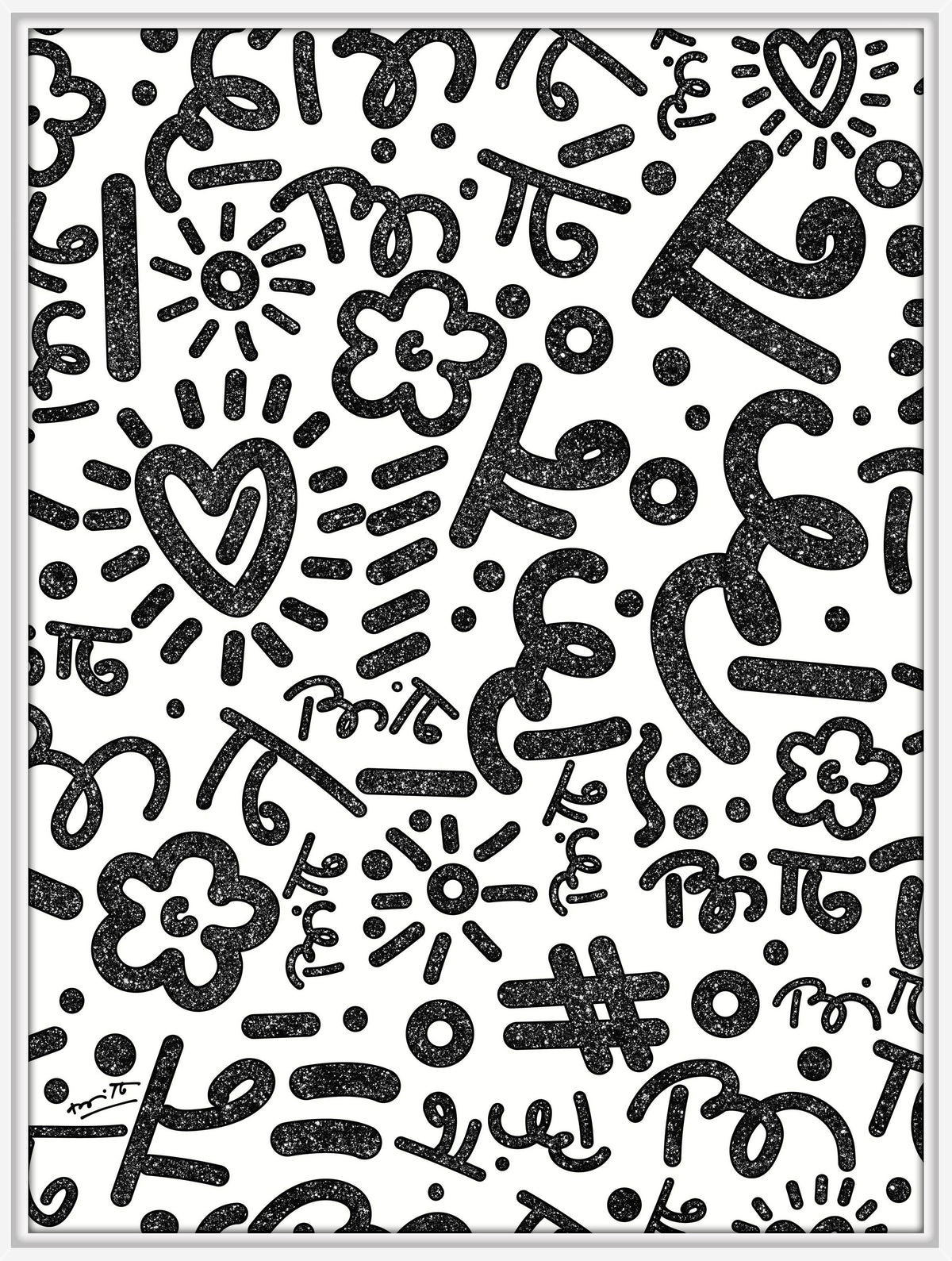 Romero Britto black graffiti limited edition print  contemporary pop art piece