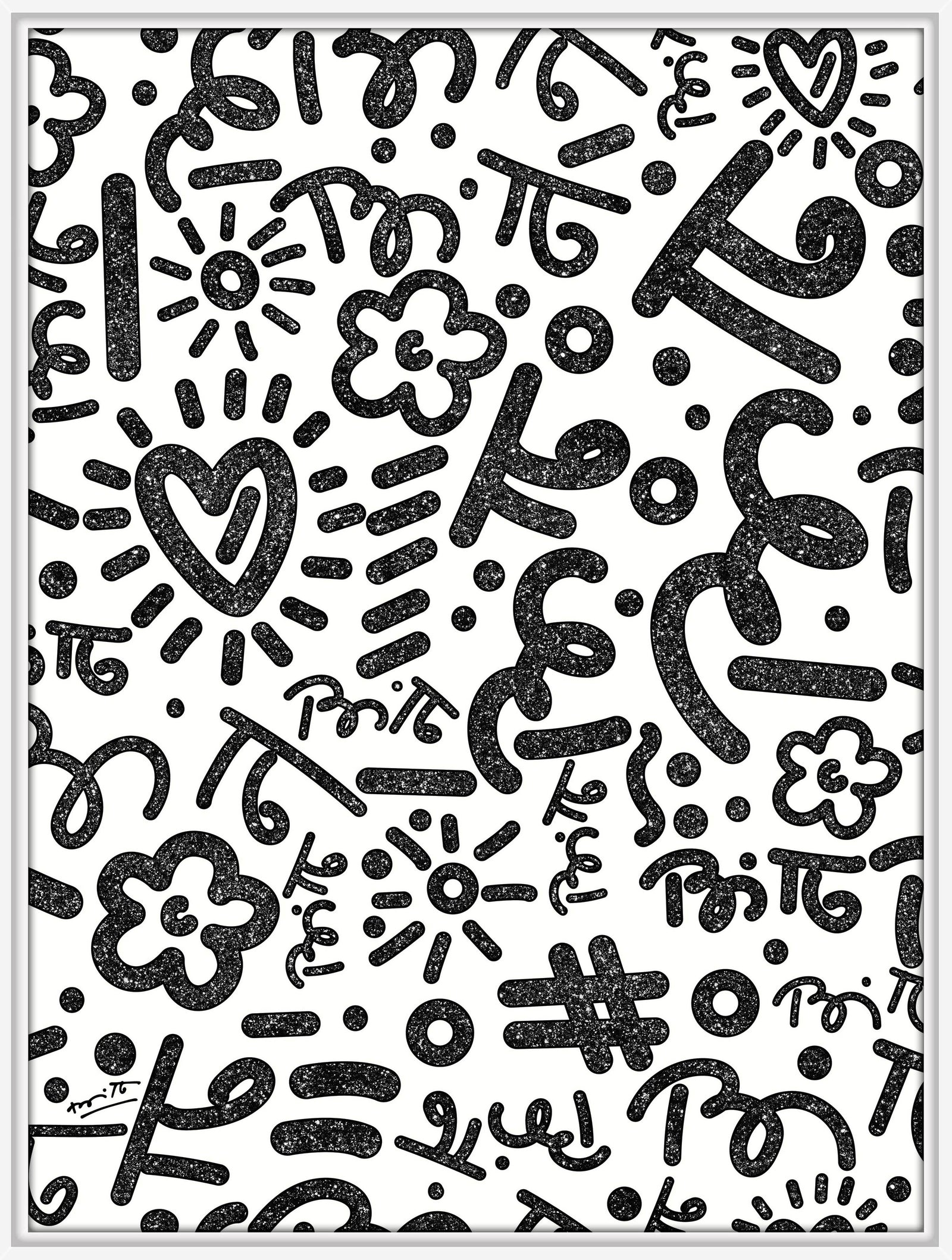Romero Britto black graffiti limited edition print  contemporary pop art piece