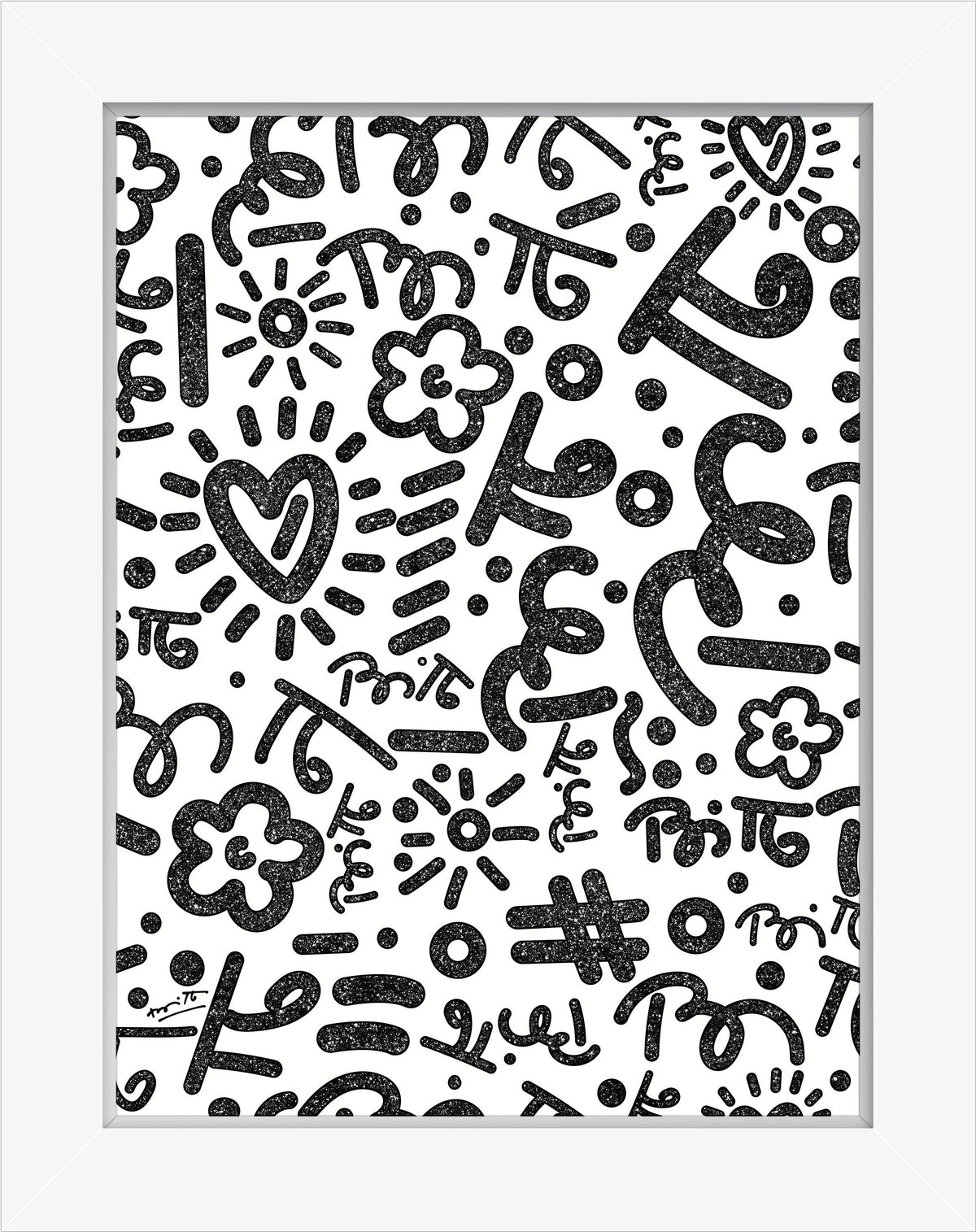 Romero Britto black graffiti limited edition print  colorful pop art design