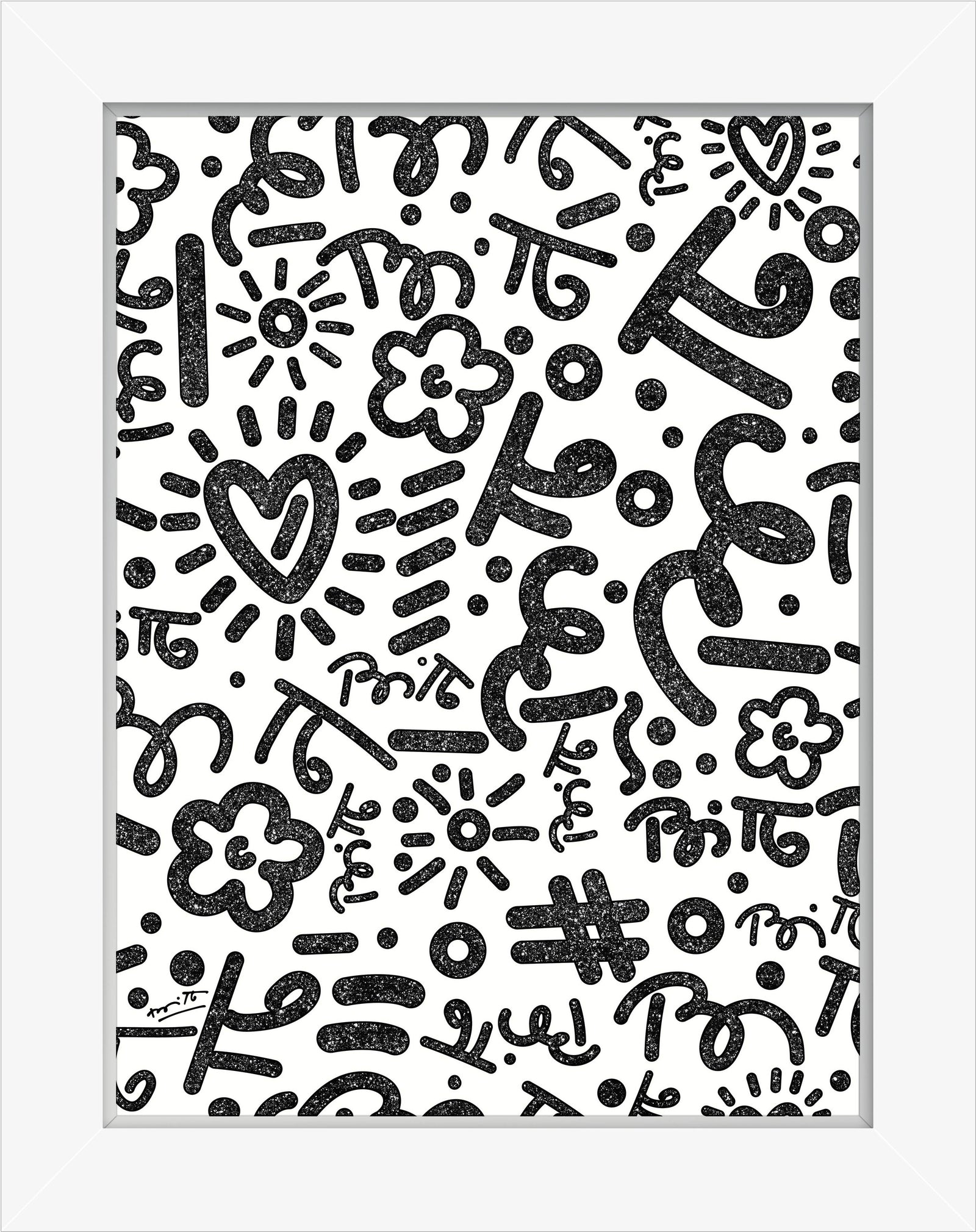Romero Britto black graffiti limited edition print  colorful pop art design
