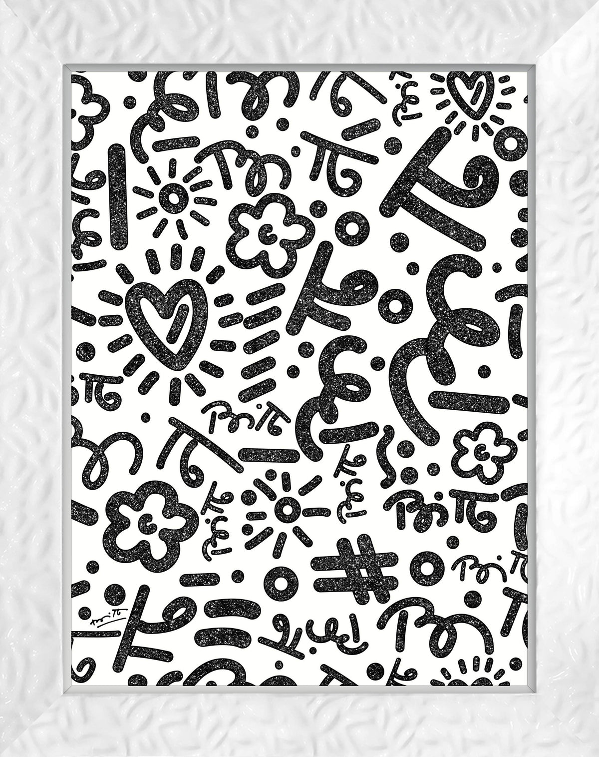Romero Britto black graffiti limited edition print  contemporary pop art piece