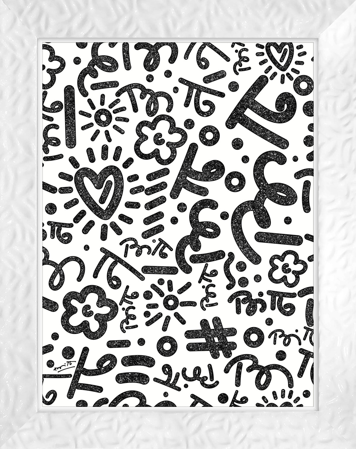 Romero Britto black graffiti limited edition print  colorful pop art design