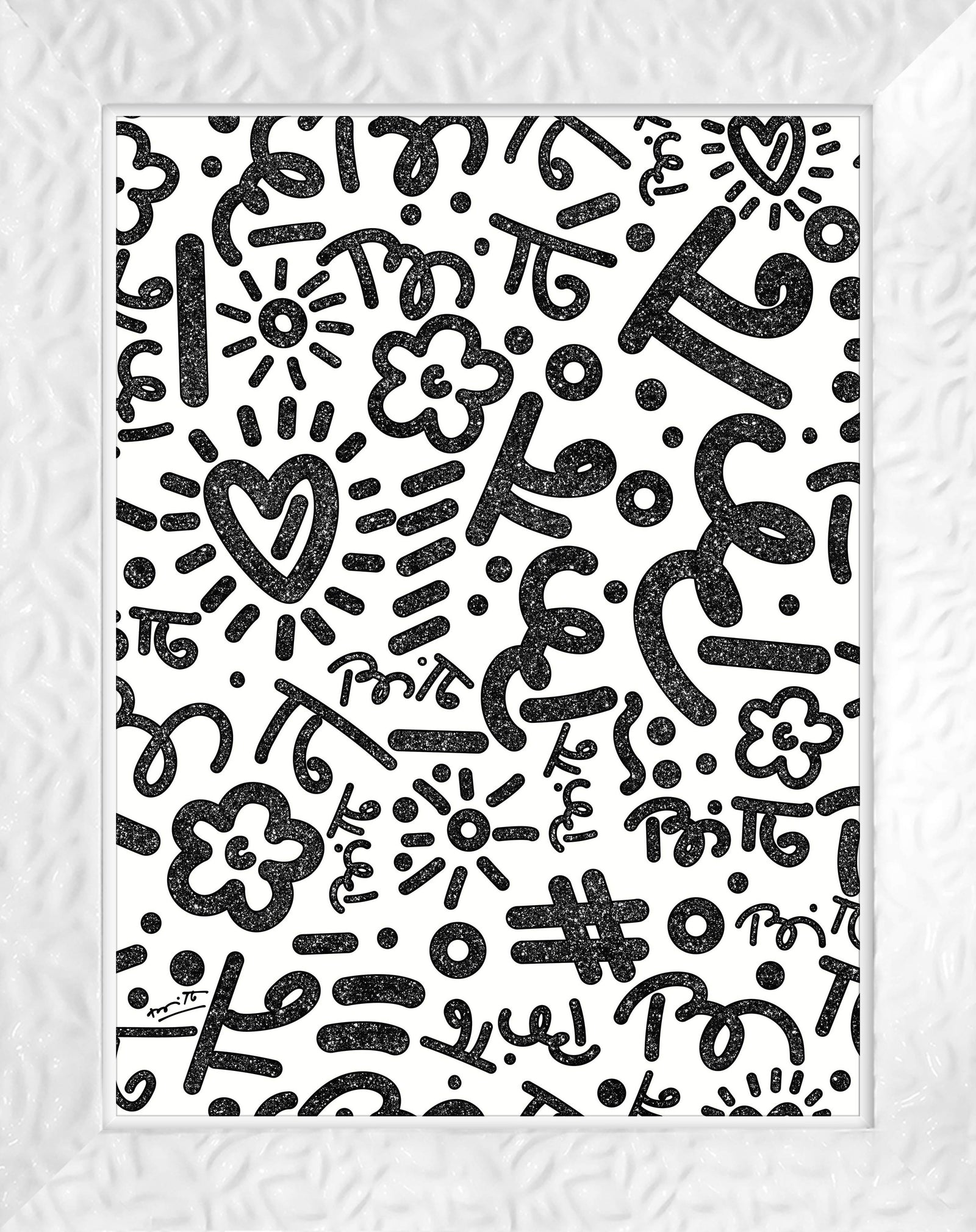Romero Britto black graffiti limited edition print  colorful pop art design