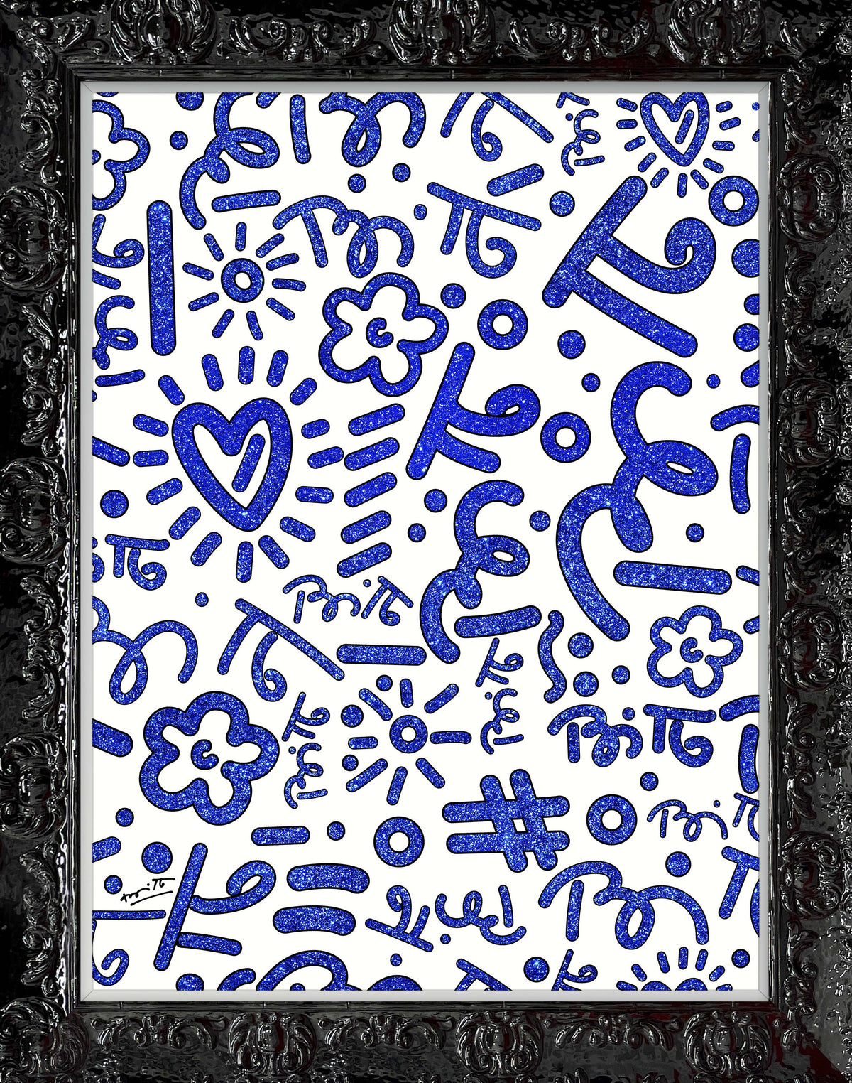 modern pop art blue graffiti limited edition print  vibrant home decor