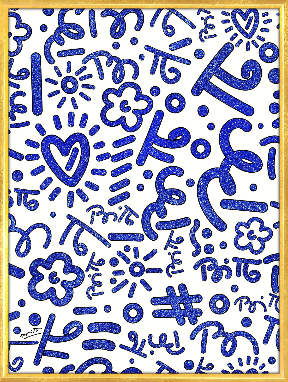 blue graffiti limited edition print  colorful decorative collectible gift idea