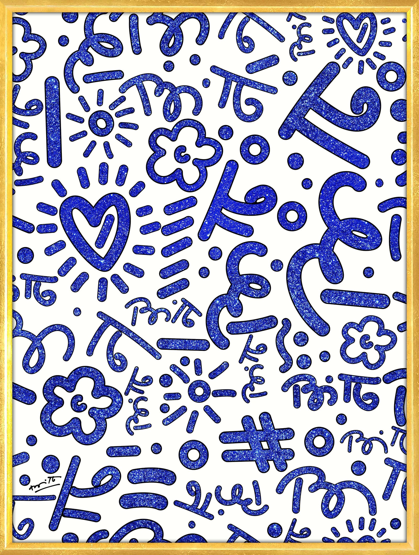 blue graffiti limited edition print  colorful decorative collectible gift idea