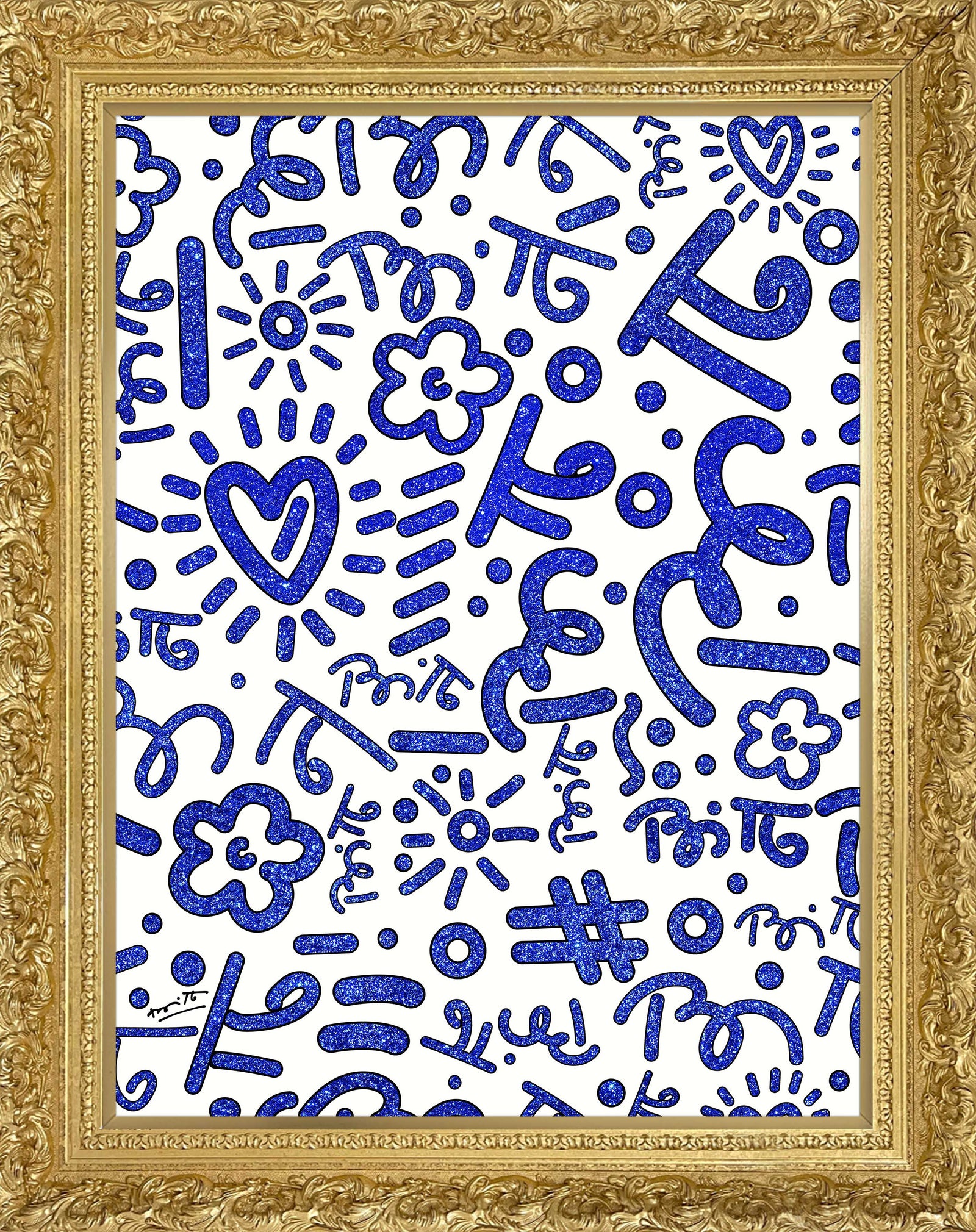 modern pop art blue graffiti limited edition print  vibrant home decor