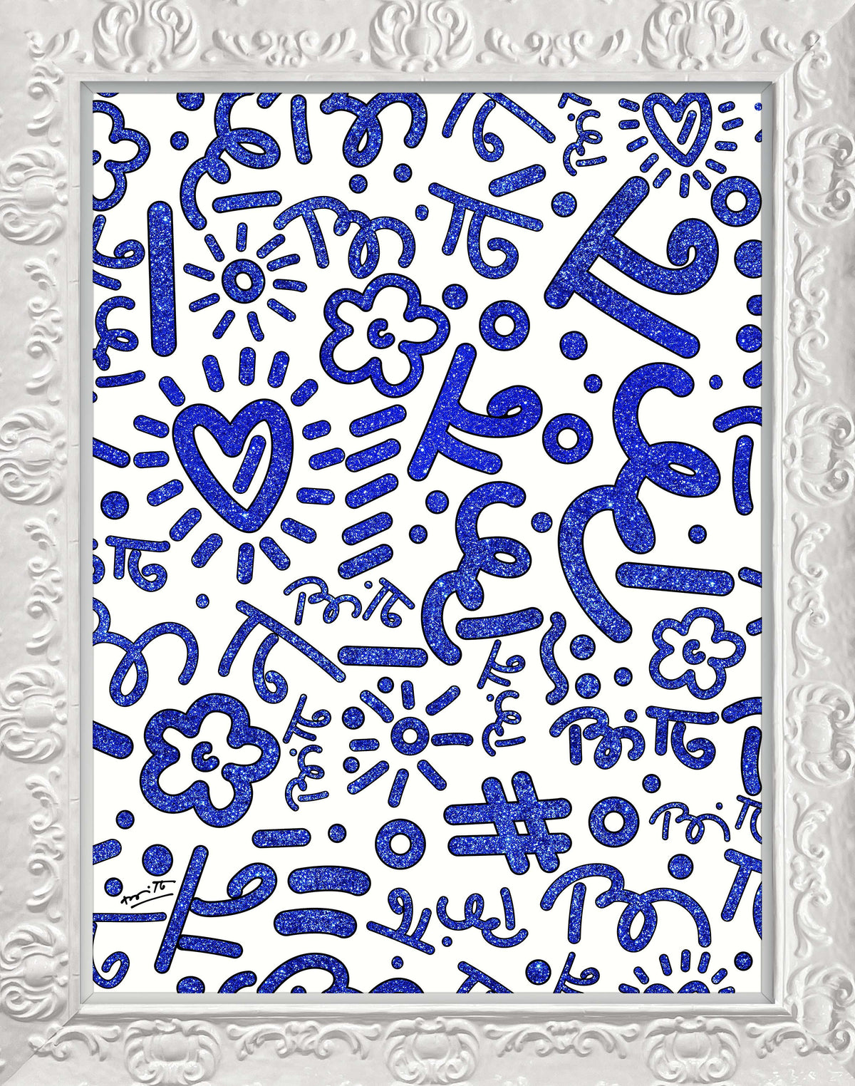 modern pop art blue graffiti limited edition print  vibrant home decor