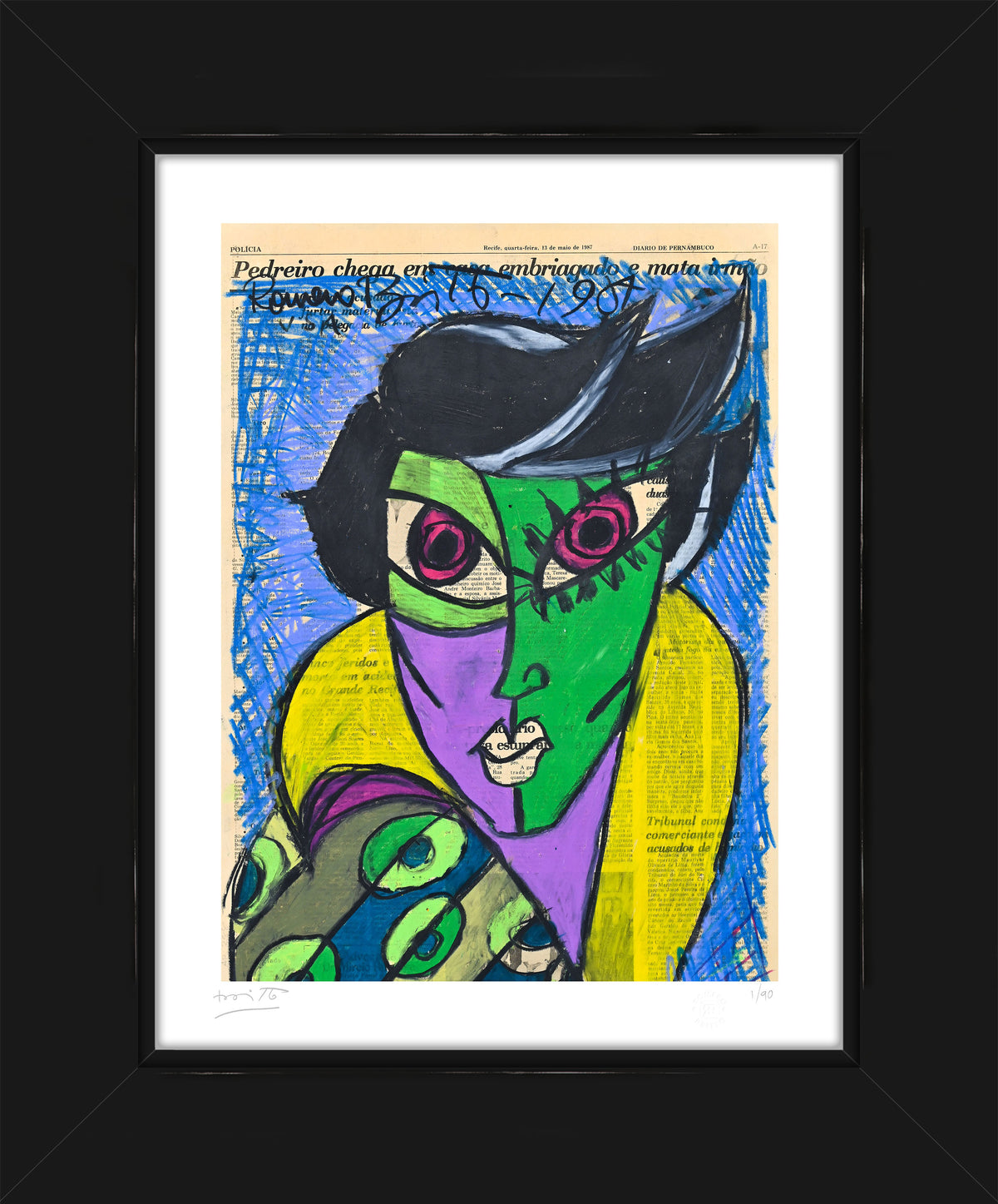 mrs green limited edition print  artistic colorful design collectible