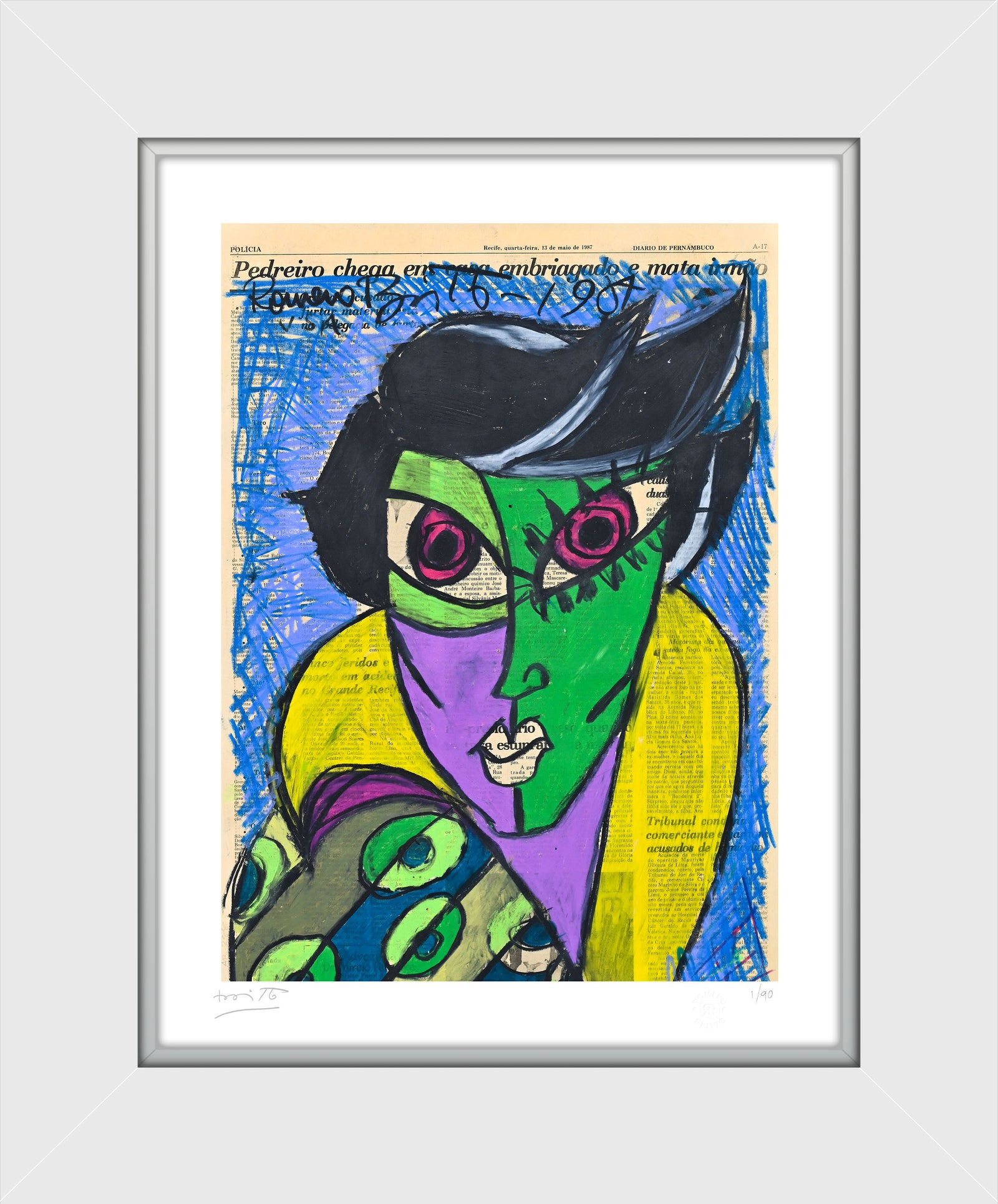 modern pop art mrs green limited edition print  vibrant home decor