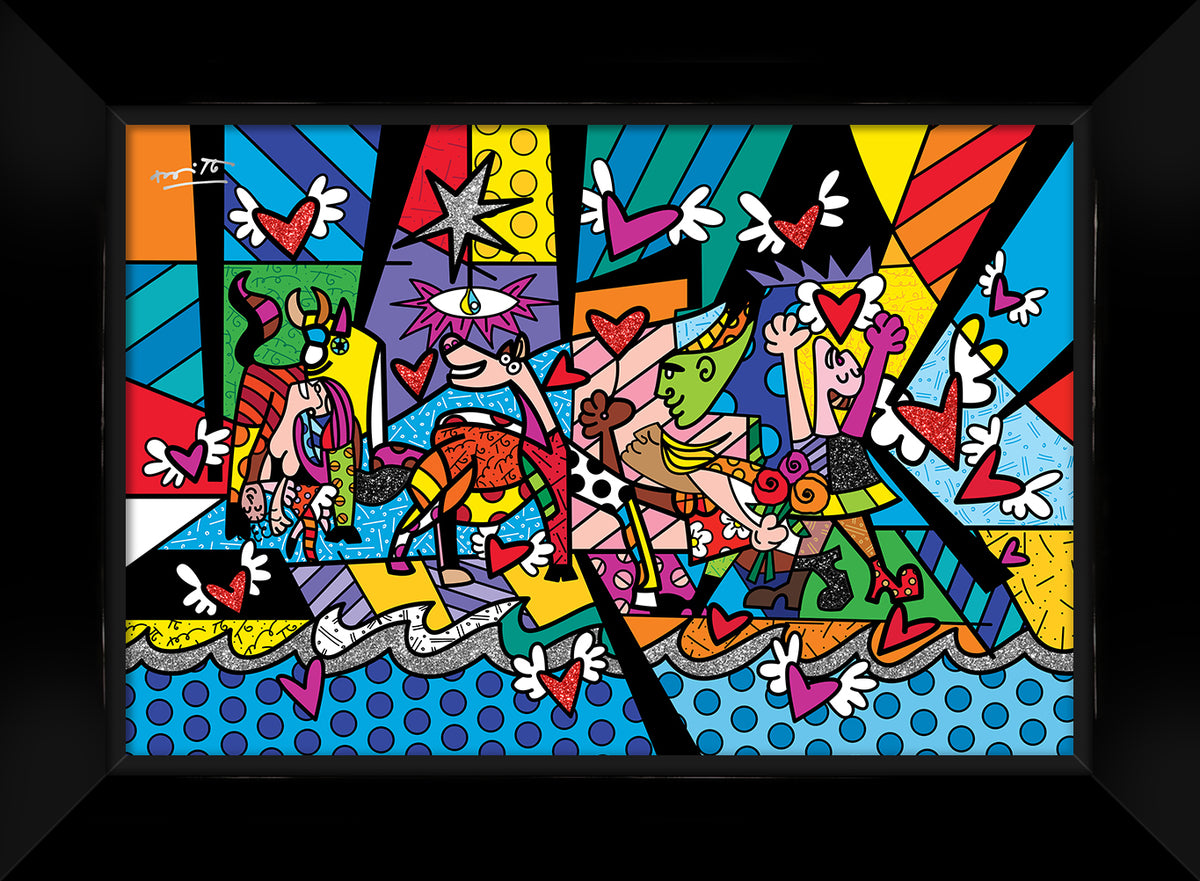 Romero Britto revival limited edition print  contemporary pop art piece