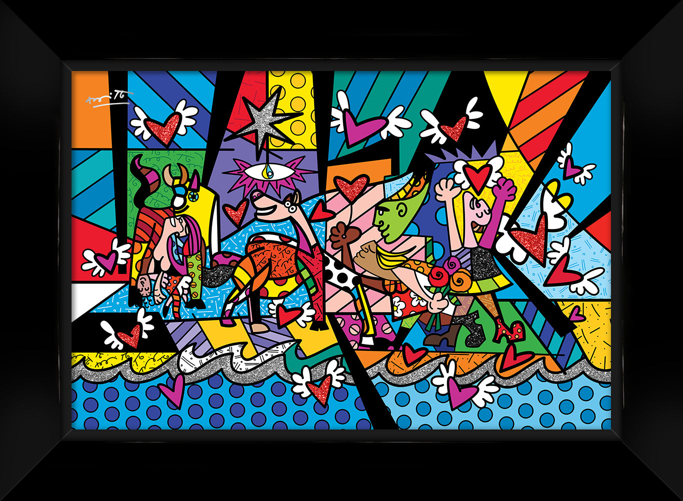 Romero Britto revival limited edition print  contemporary pop art piece