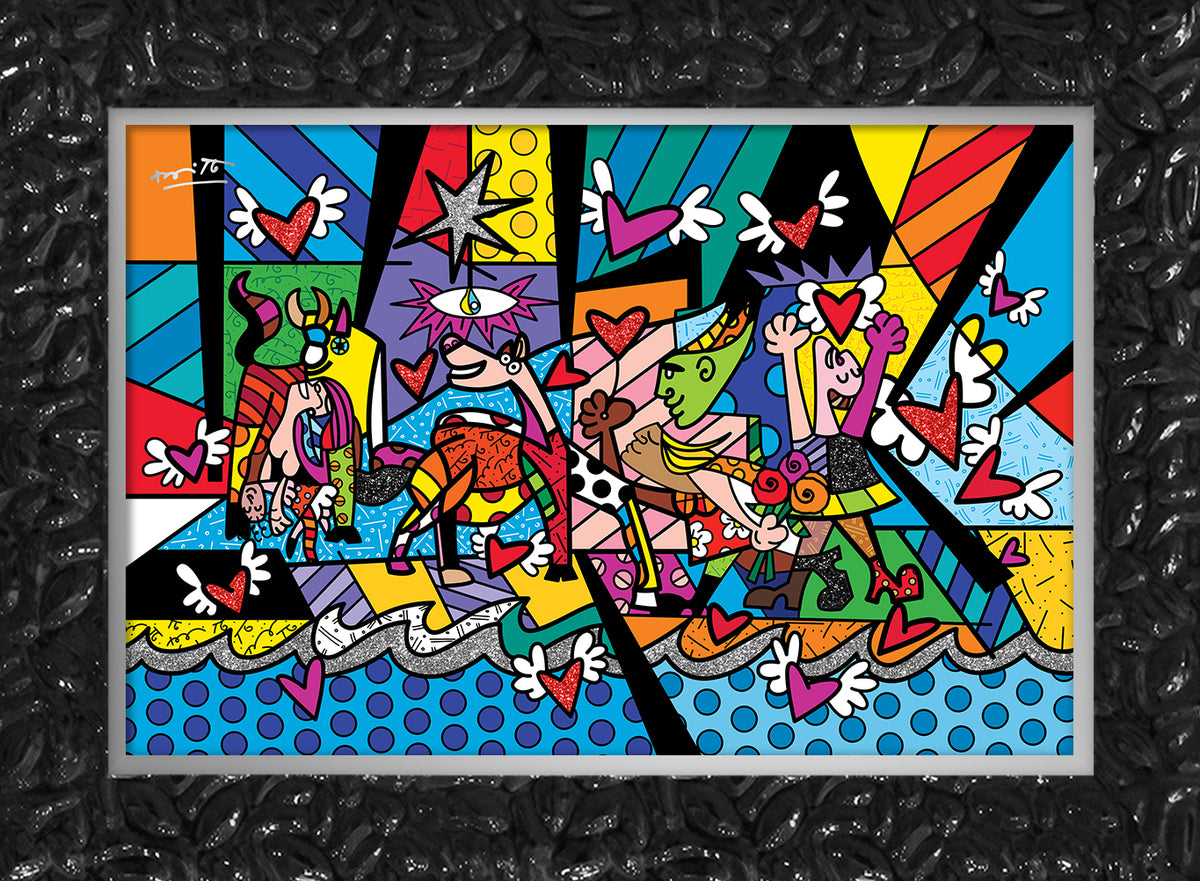 Romero Britto revival limited edition print  contemporary pop art piece