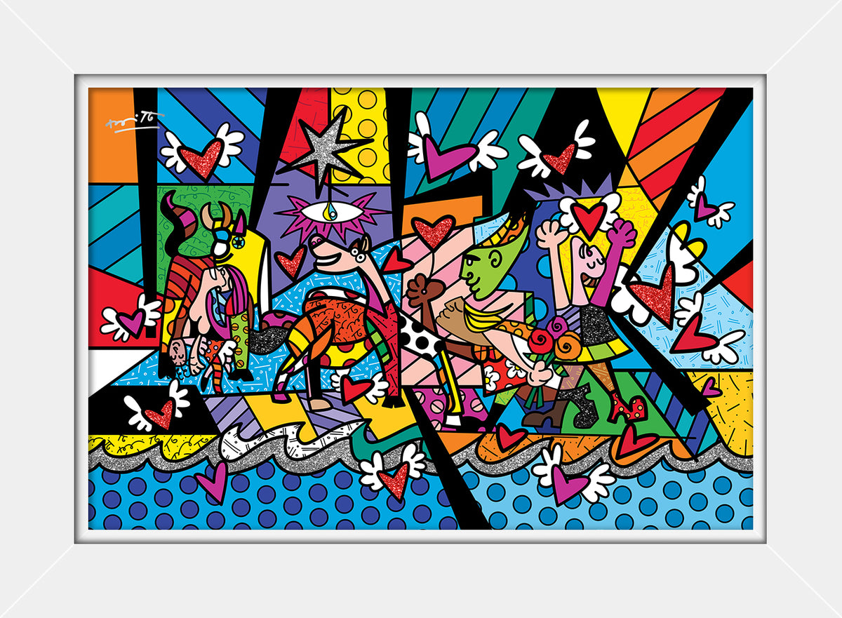 Romero Britto revival limited edition print  contemporary pop art piece