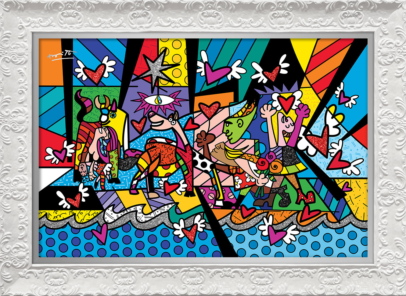 Romero Britto revival limited edition print  colorful pop art design