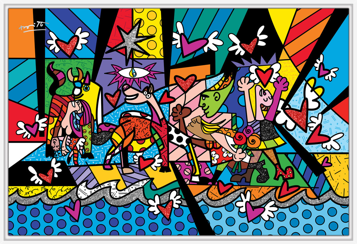 Romero Britto revival limited edition print  colorful pop art design