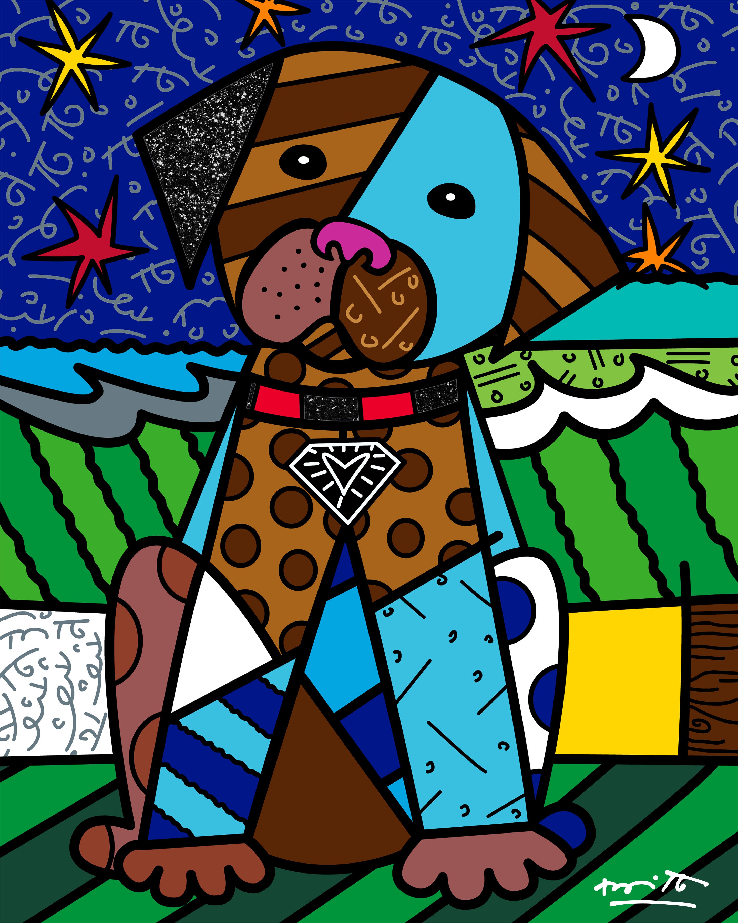 Romero britto dog painting store