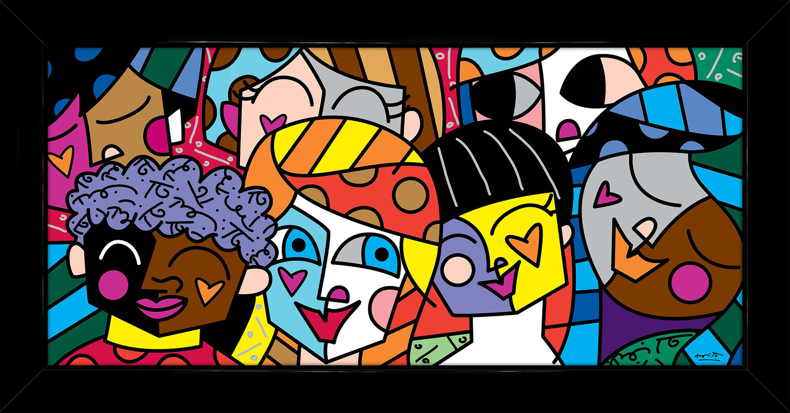 Romero Britto all nations limited edition print  contemporary pop art piece