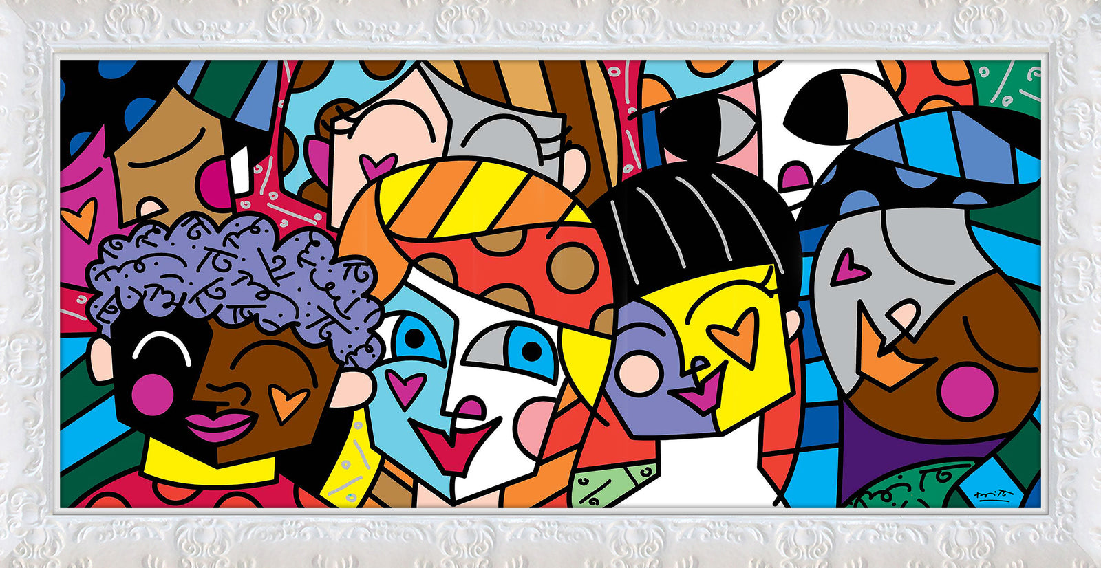 Romero Britto all nations limited edition print  colorful pop art design