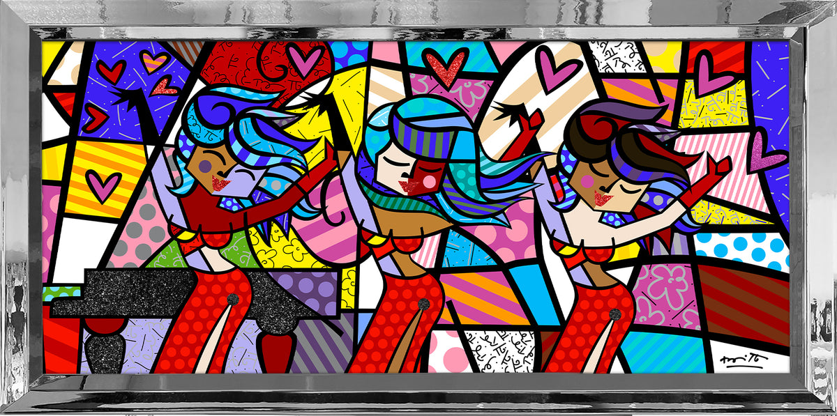 Romero Britto on the dance floor limited  colorful pop art design