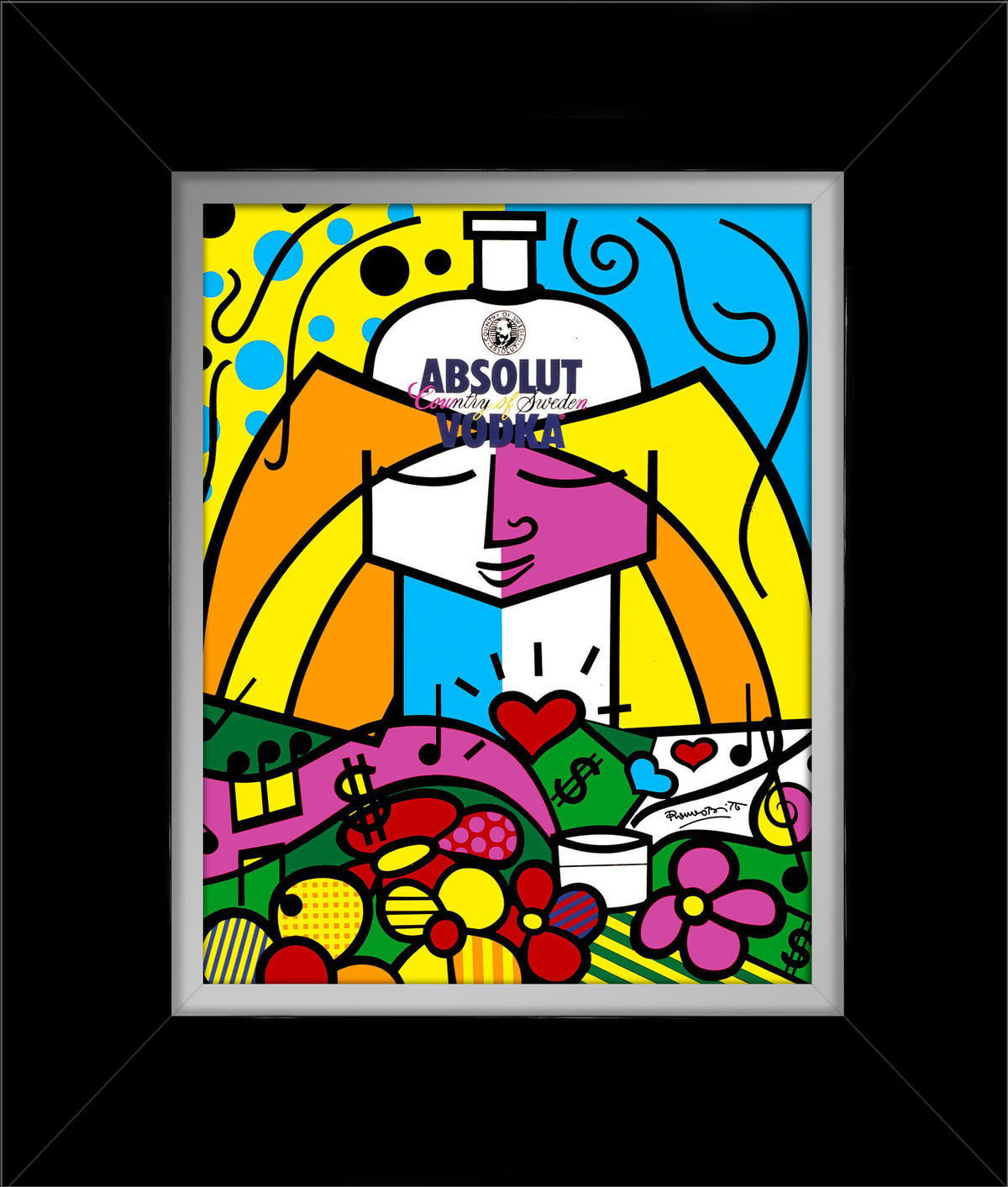 Romero Britto absolut ii open edition print  contemporary pop art piece