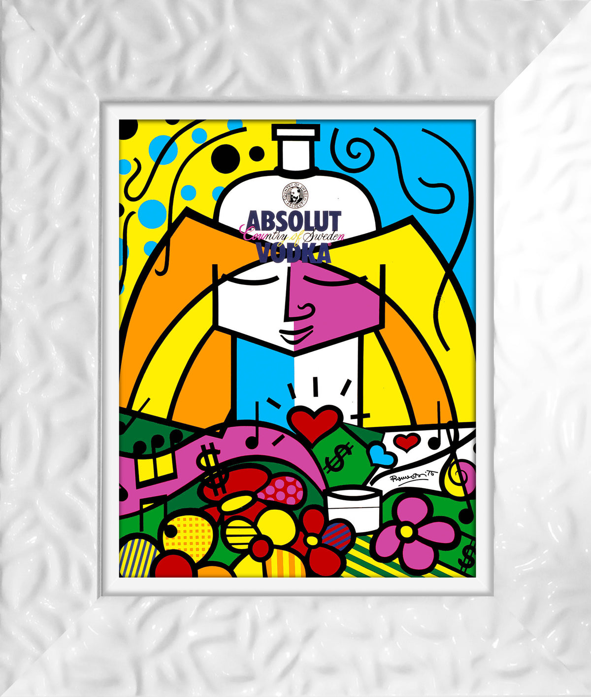 Romero Britto absolut ii open edition print  contemporary pop art piece