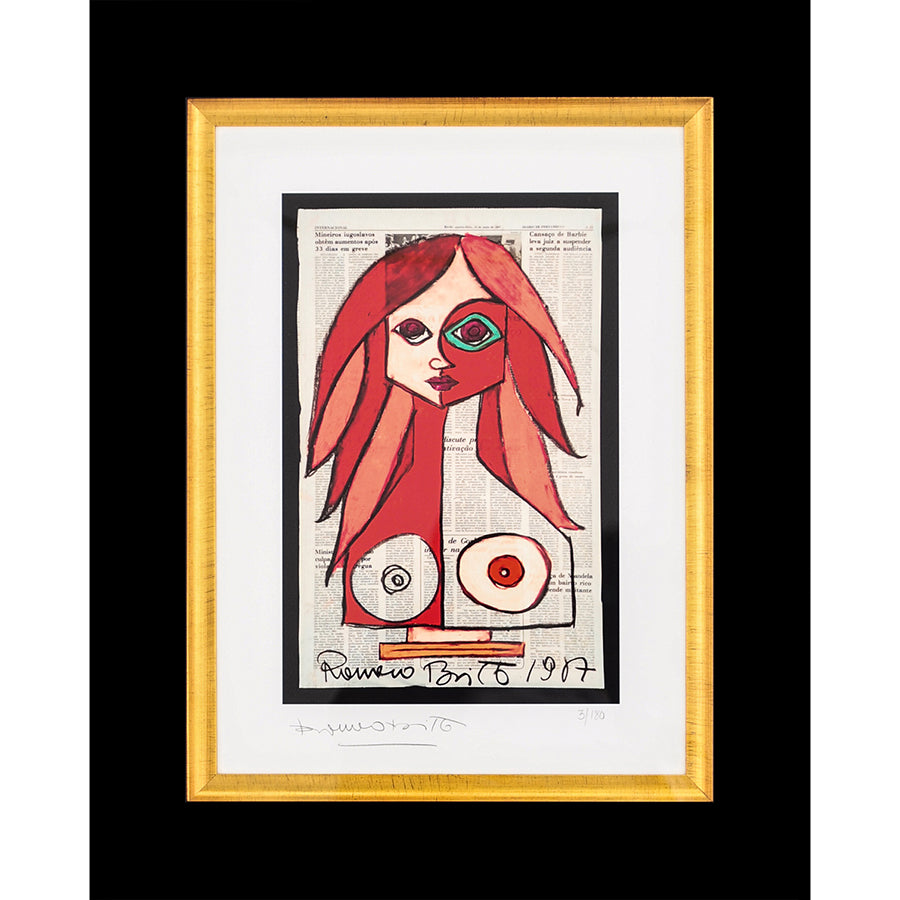 Romero Britto red limited edition print  colorful pop art design