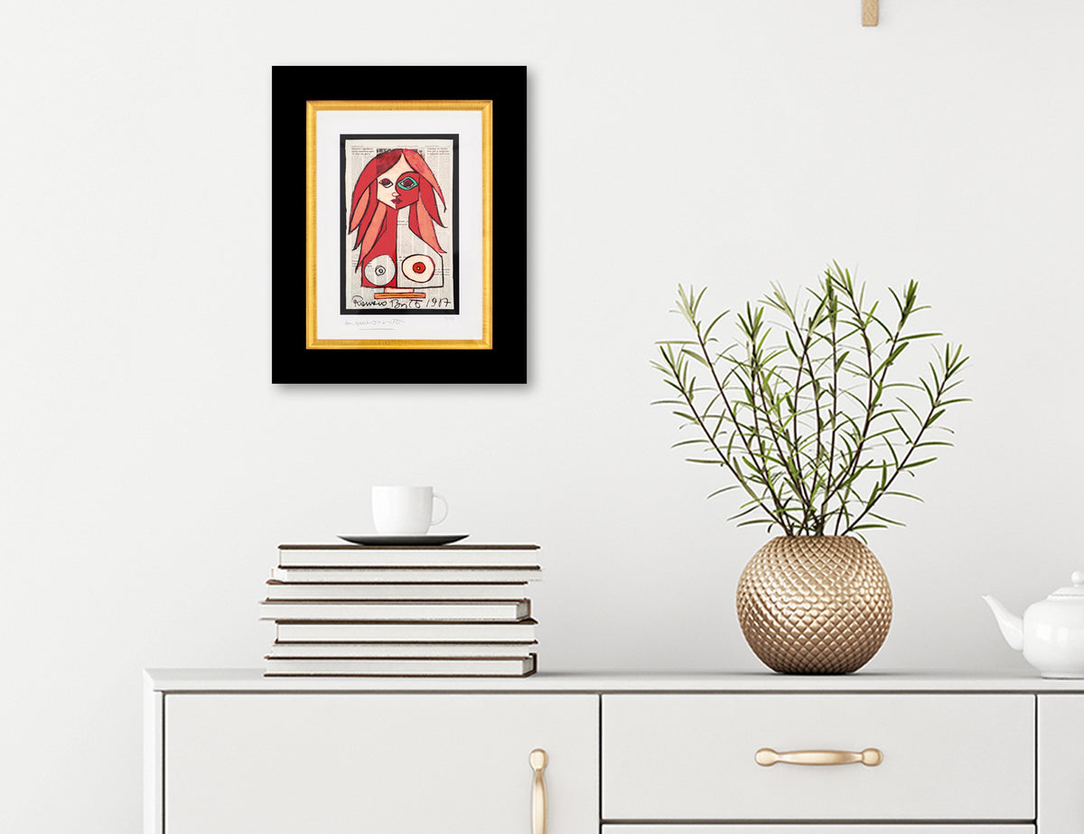 red limited edition print  artistic colorful design collectible