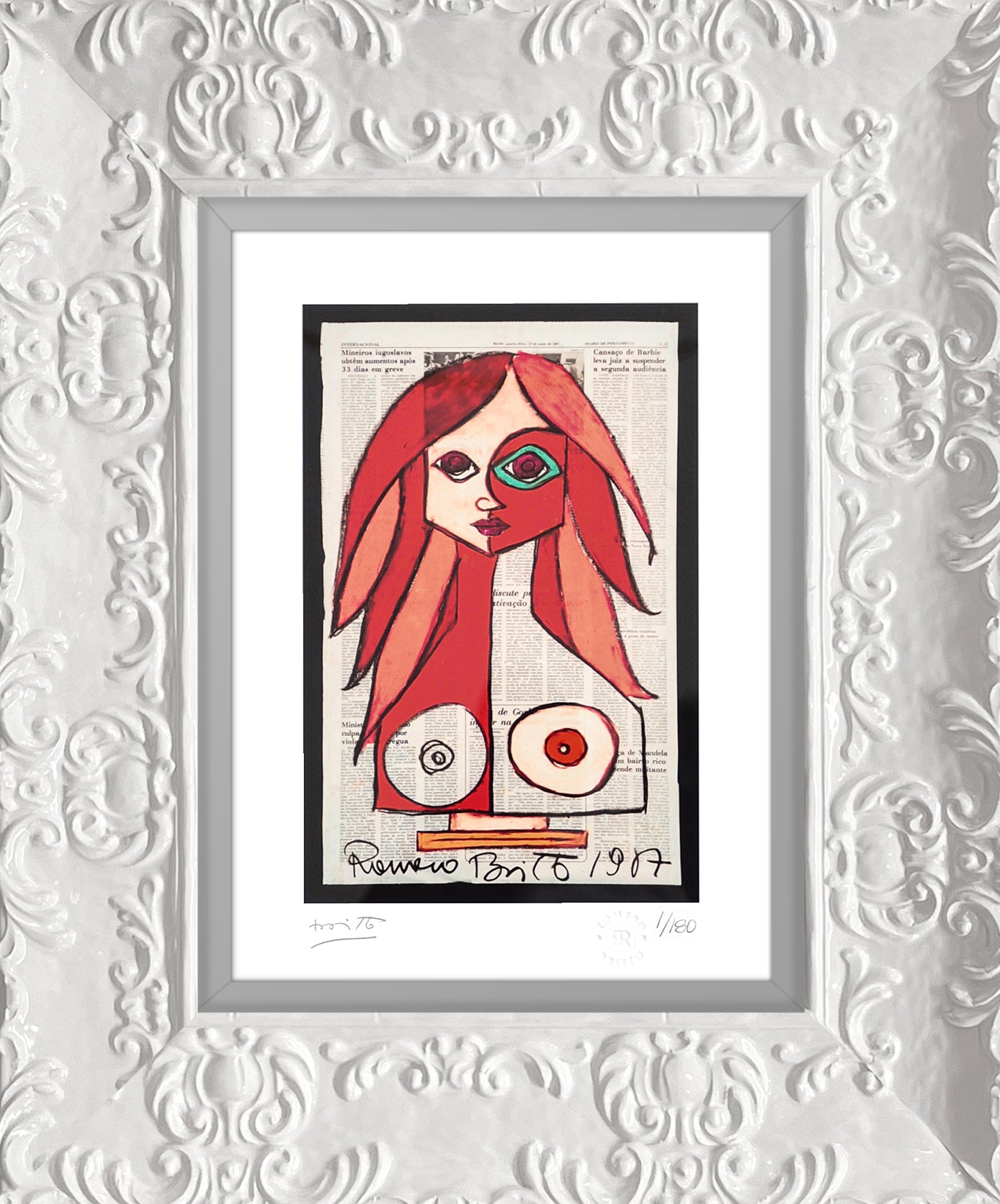 red limited edition print  artistic colorful design collectible