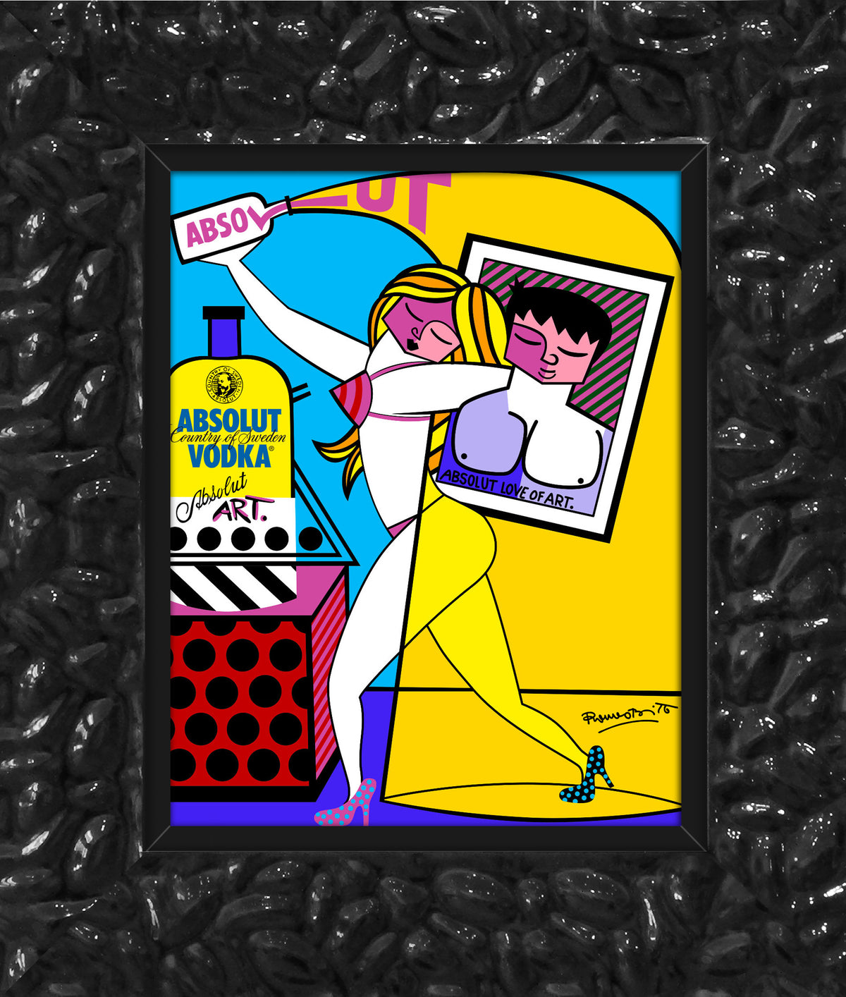 absolut i open edition print  artistic colorful design collectible