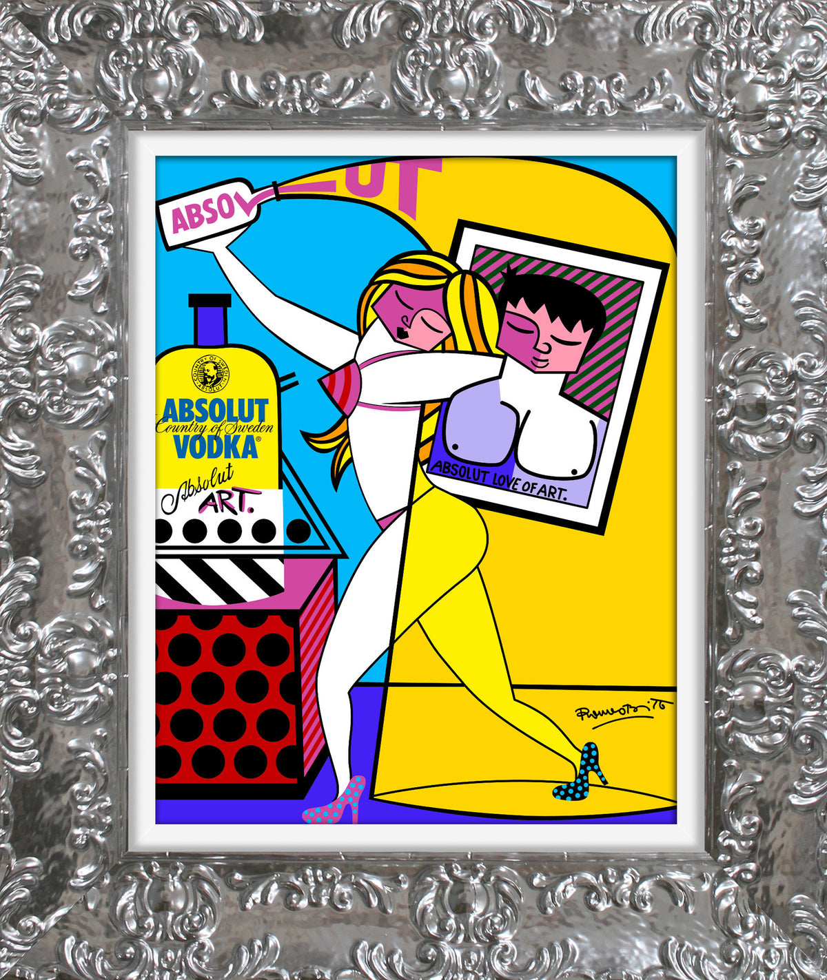 absolut i open edition print  artistic colorful design collectible