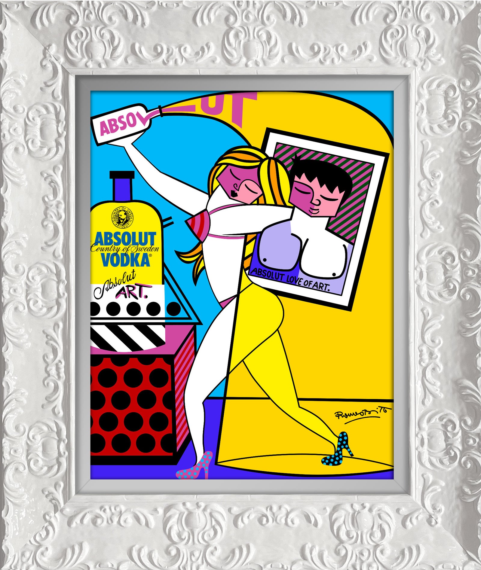 modern pop art absolut i open edition print  vibrant home decor