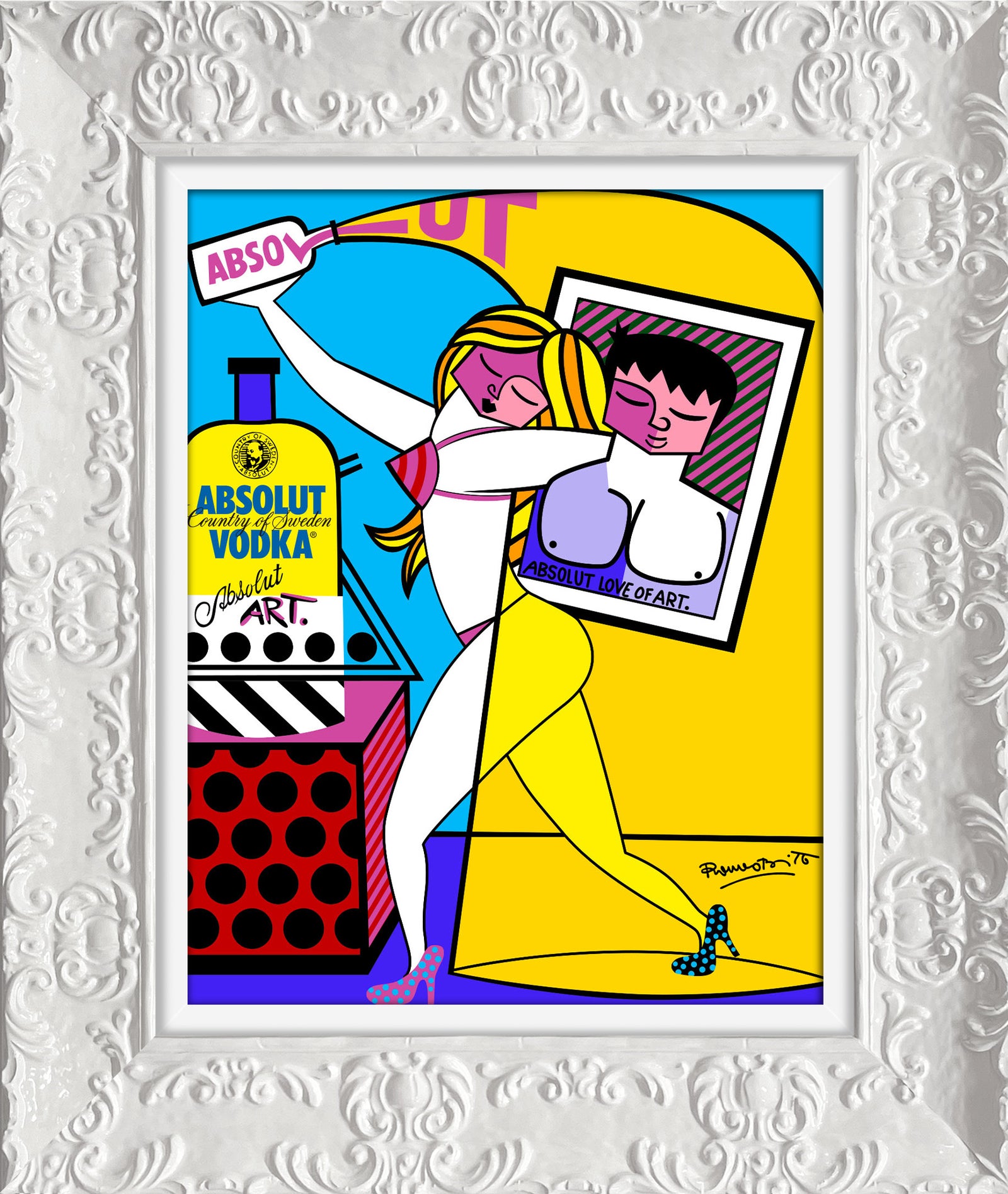 absolut i open edition print  artistic colorful design collectible